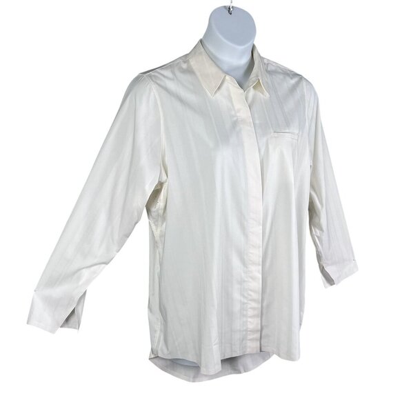 Athleta Urbanite 2.0 Womens XL Button Up Long Sleeve Tunic Top Blouse Minimalist - Picture 4 of 16